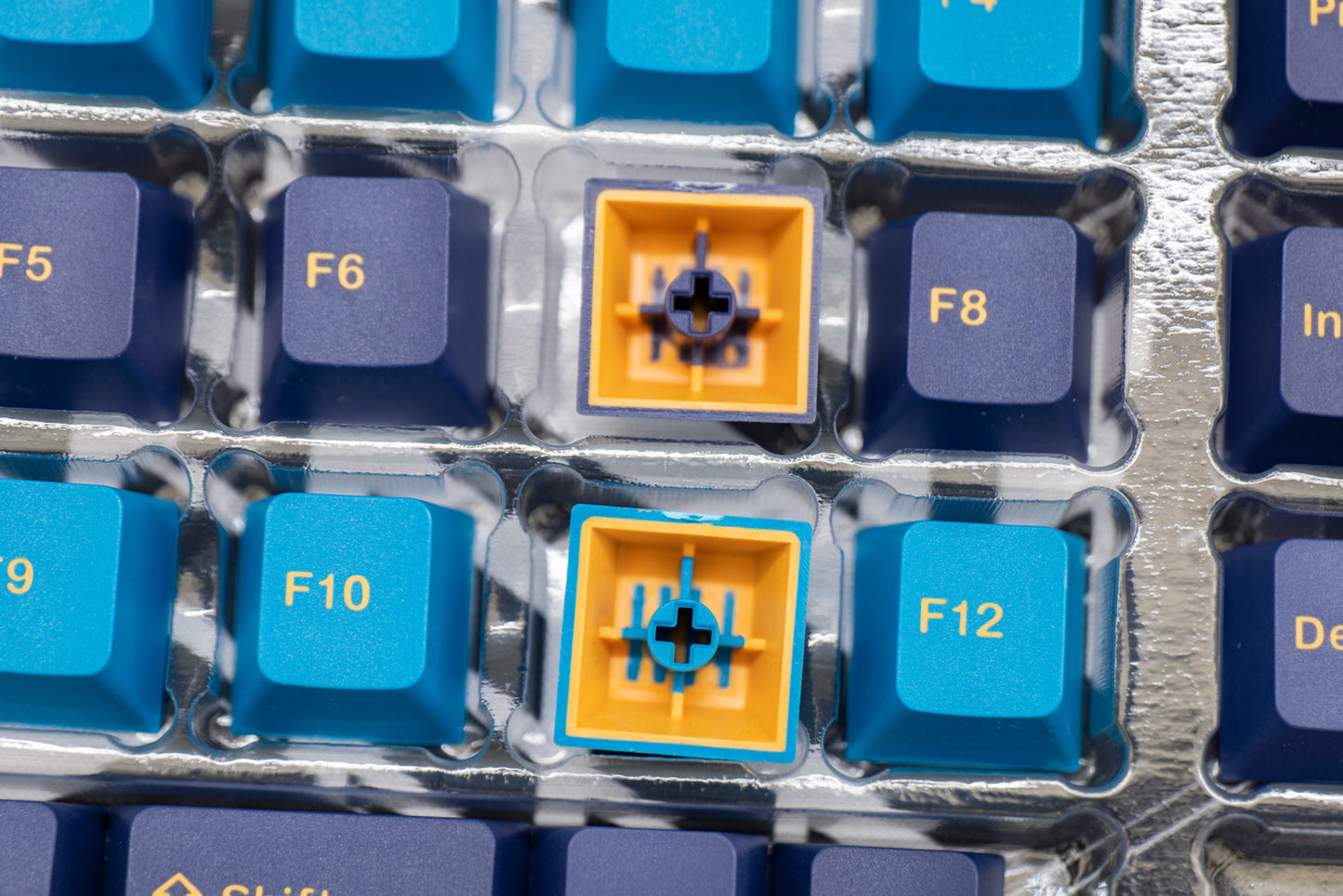 Blue Yellow Double Shot keycaps