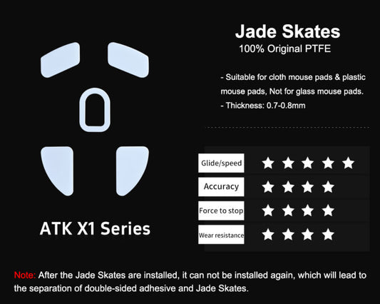 Xraypad Jade mouse skates for ATK Blazing Sky X1 Series