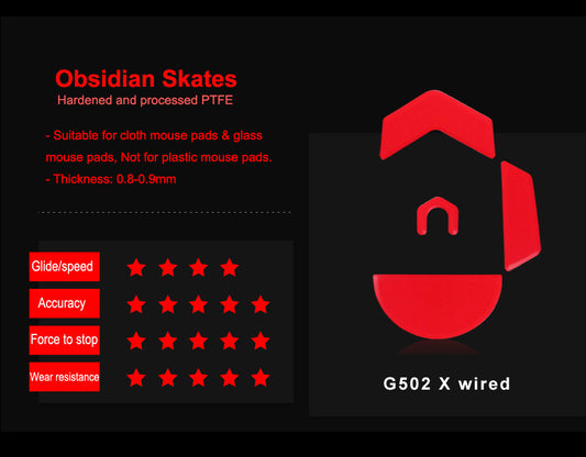Xraypad Obsidian Skates For Logitech G502 X Wired