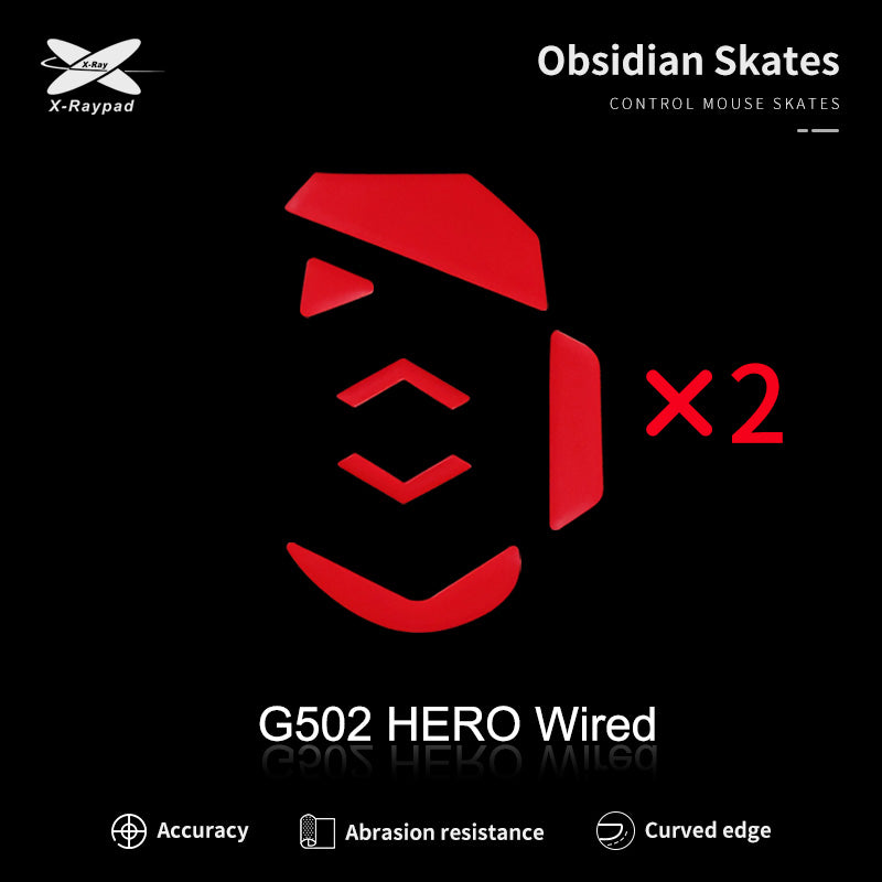 Xraypad Obsidian Skates For Logitech G502 HERO Wired