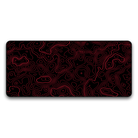 ClickyDuck Red Topographic Deskmat/Mousepad