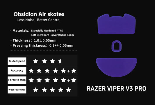 Xraypad Obsidian Air Mouse Skates – RAZER VIPER V3 PRO