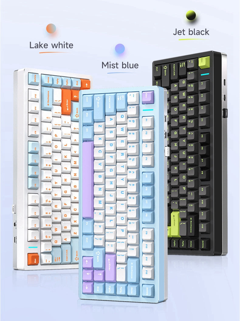 AulaM75 Variants: Lake White, Mist Blue, Jet Black