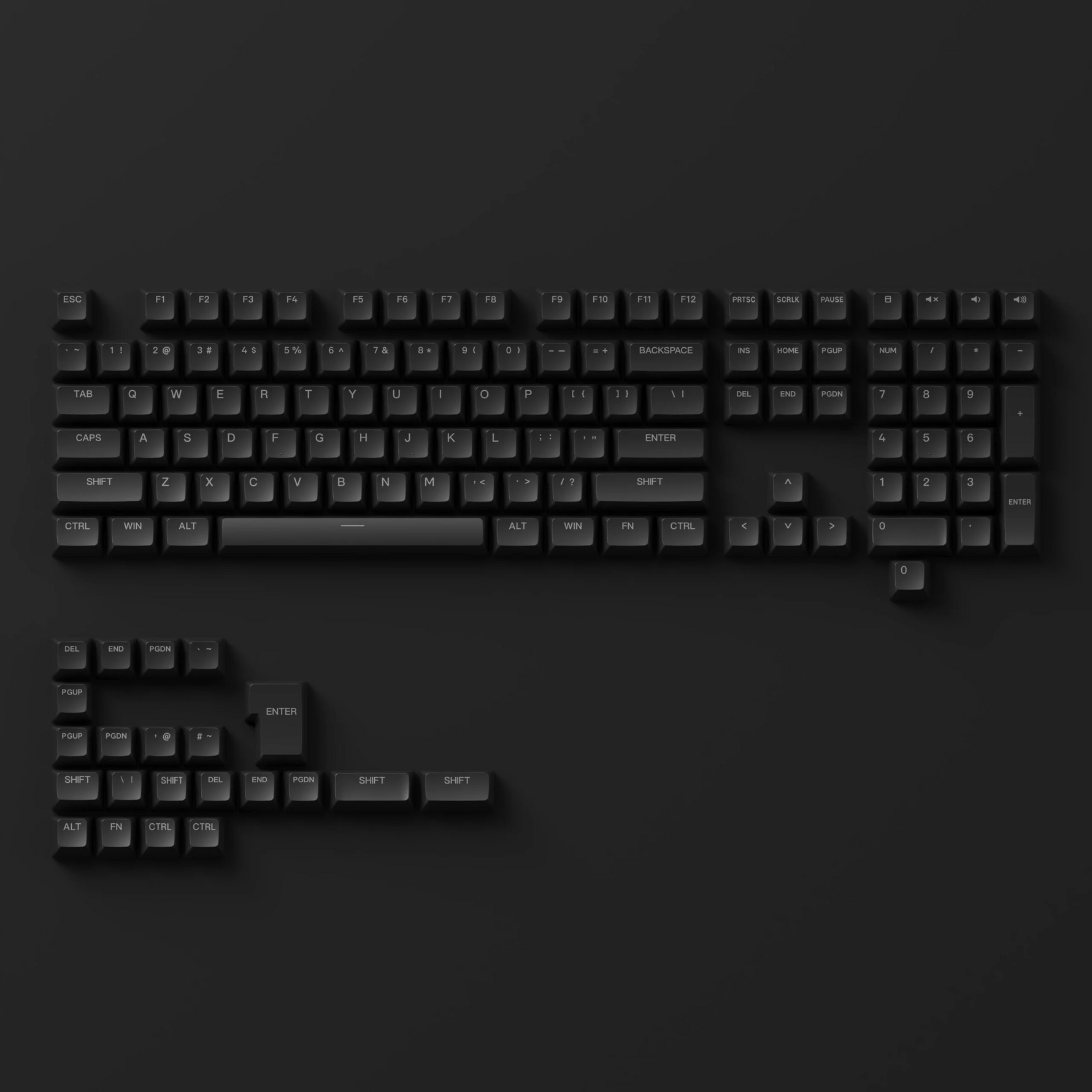 Akko ASA Shine-Through Keycap Set (Black)