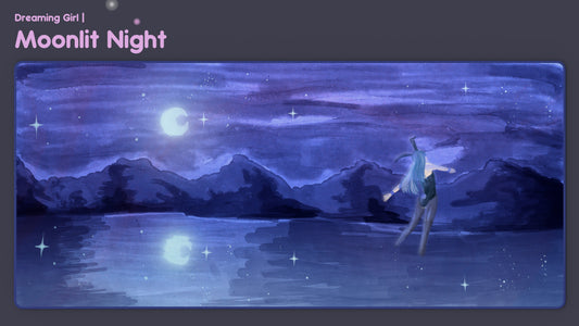 JTK Dreaming Girl Deskmat - Moonlit Night