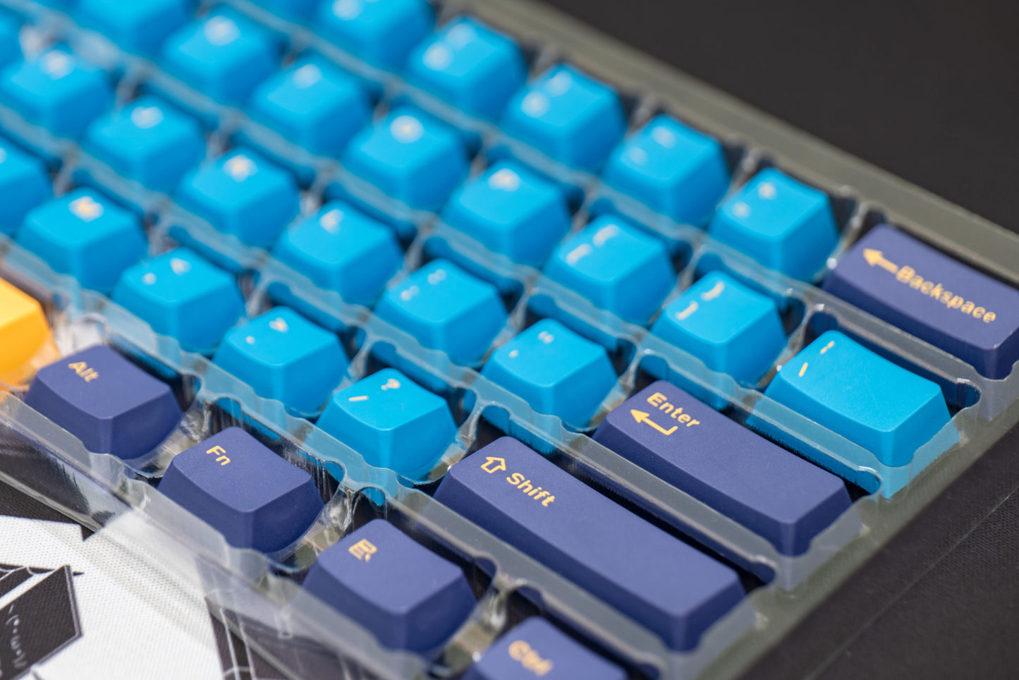 Blue Yellow Double Shot keycaps