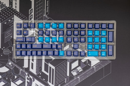 Blue Yellow Double Shot keycaps