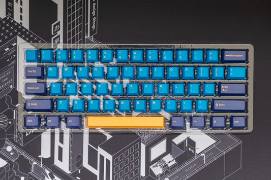 Blue Yellow Double Shot keycaps