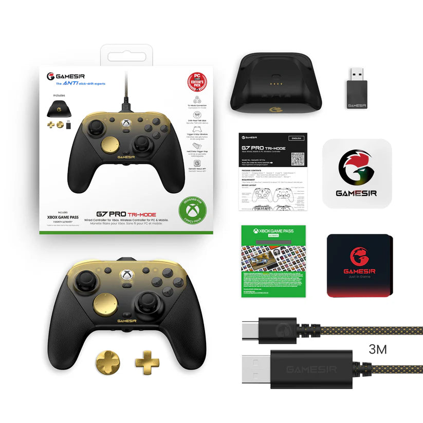 GameSir G7 Pro Tri-Mode Xbox Wired, PC & Mobile Wireless Controller - Golden Ombre