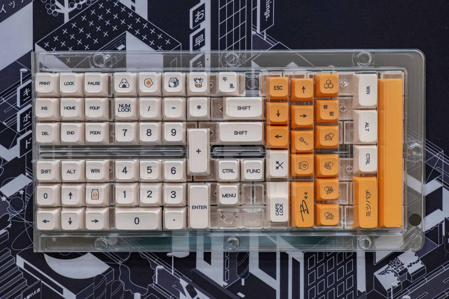 GenesisPC Bee Milk Themed Keycaps
