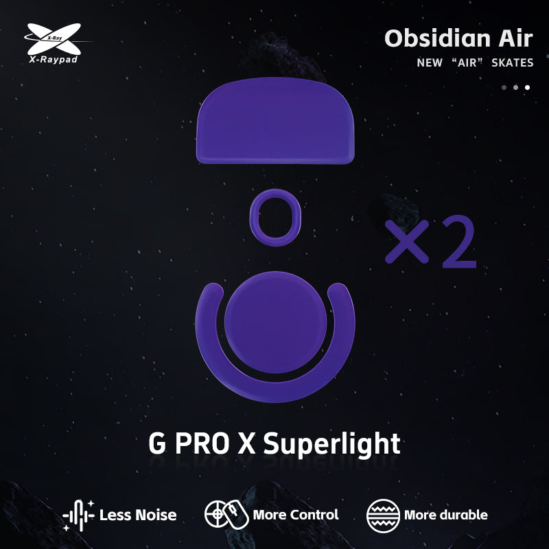 Xraypad Obsidian Air Mouse Skates – Logitech G PRO Wireless X Superlight