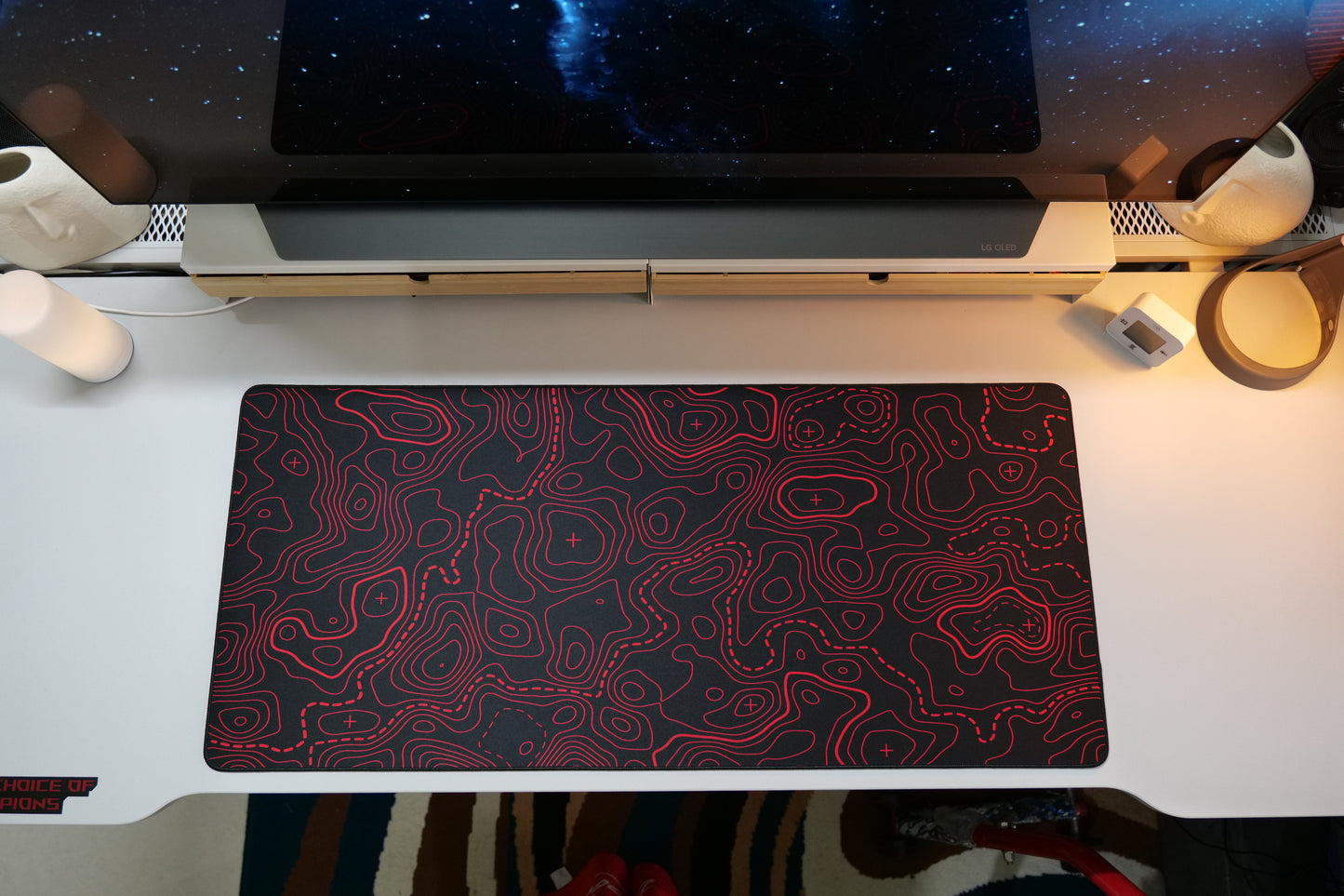ClickyDuck Red Topographic Deskmat/Mousepad