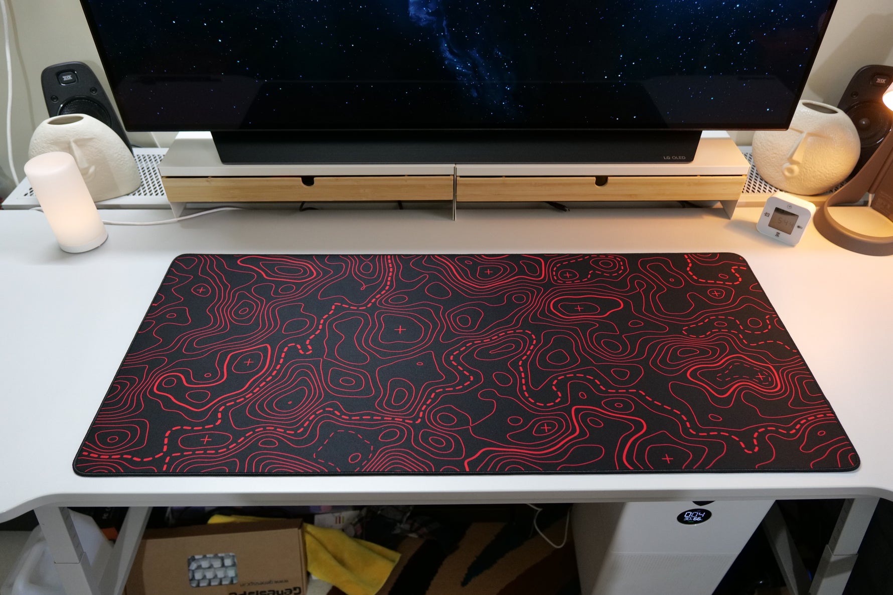 ClickyDuck Red Topographic Deskmat/Mousepad