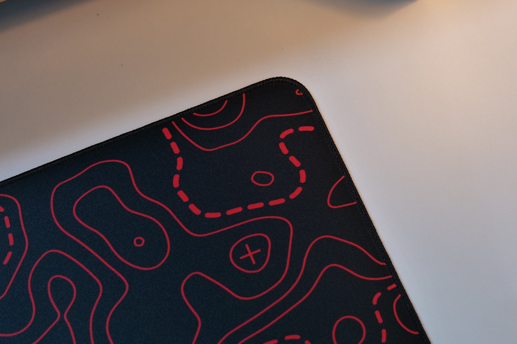 ClickyDuck Red Topographic Deskmat/Mousepad