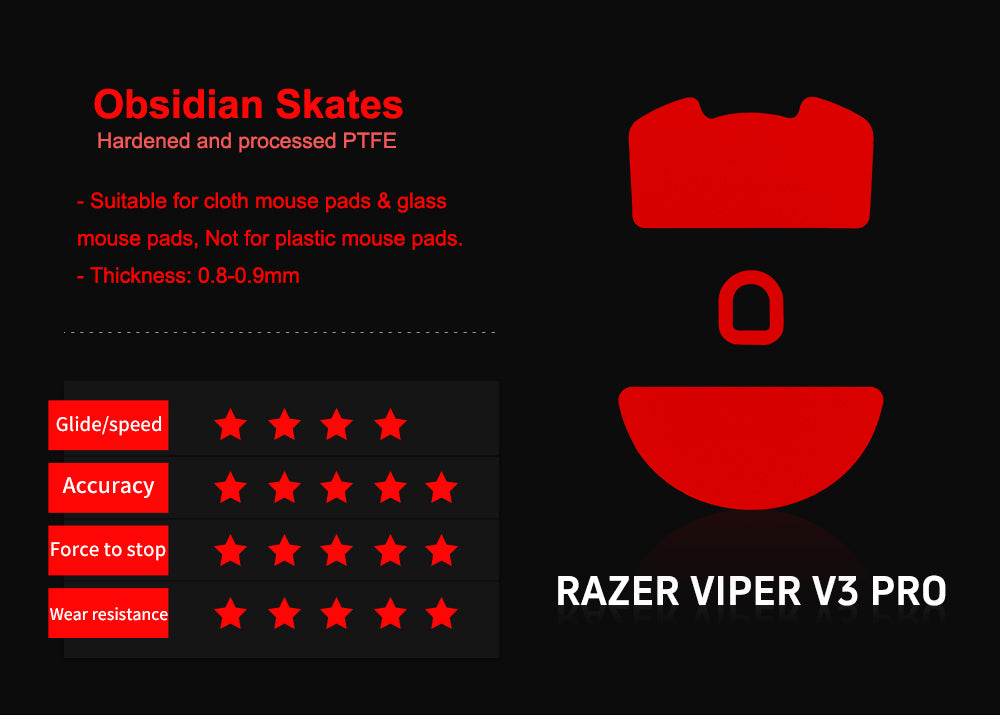 Xraypad Obsidian Skates For Razer Viper V3 PRO