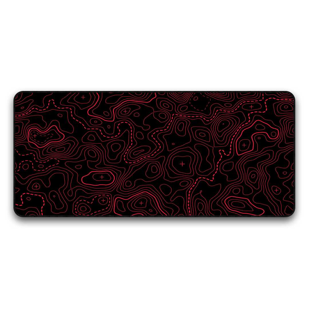ClickyDuck Red Topographic Deskmat/Mousepad