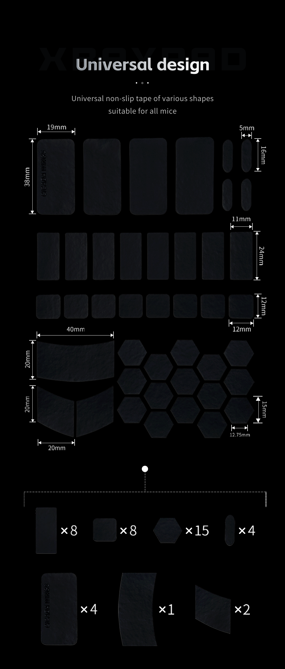 XRaypad Cicada Wings V2 Slicks Grip Tape - Universal
