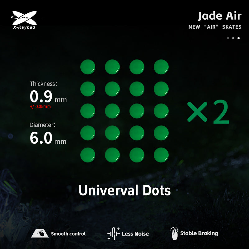 Xraypad Jade Air DIY Mouse Skates – Universal Dots (Green Dots)